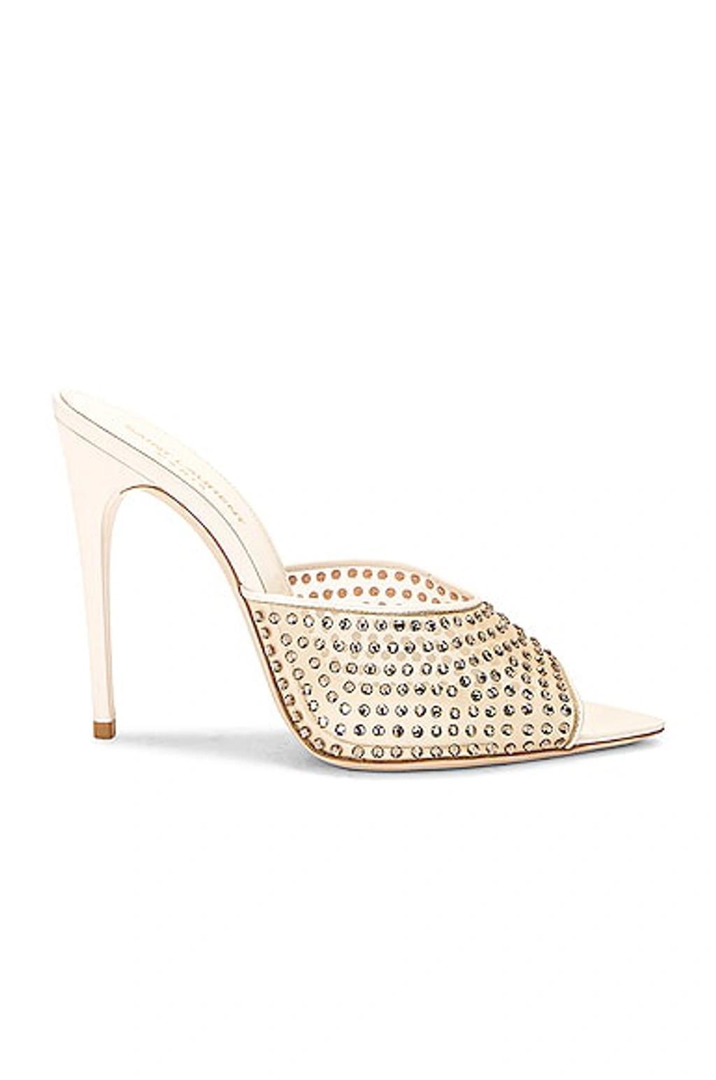 Gippy Crystal Mesh Stiletto Mules In Grey Product Image