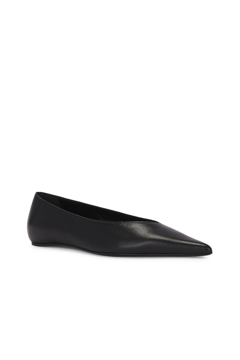 Toteme Asymmetric Ballerina Flat in Black Product Image