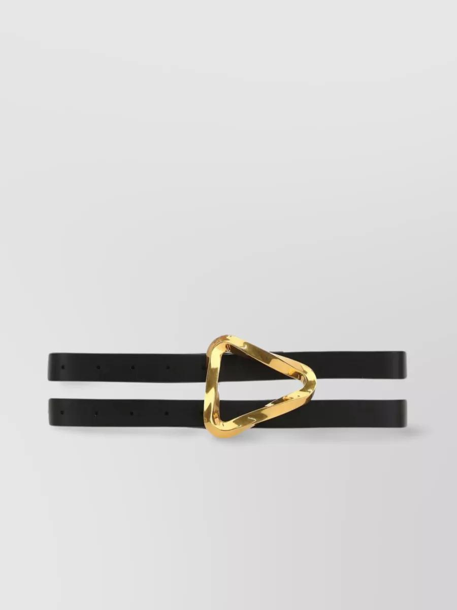 Leather Double Loop Belt In Brown Product Image