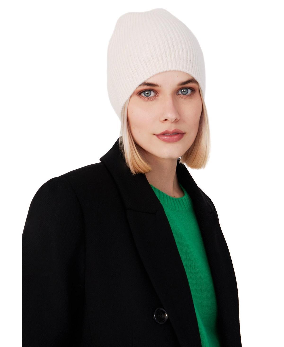 Style Republic Womens 100% Pure Cashmere Fully Ribbed Beanie Product Image