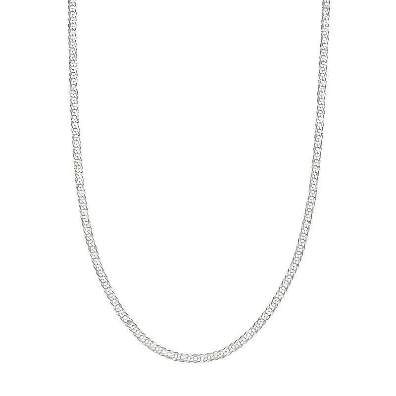 PRIMROSE Sterling Silver Polished Cubana Link Chain Necklace, Womens Product Image