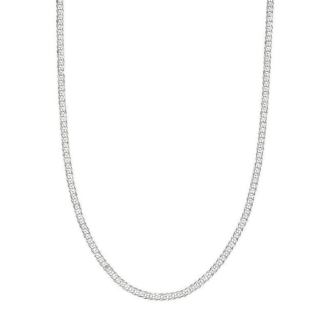 PRIMROSE Sterling Silver Polished Cubana Link Chain Necklace, Womens Product Image