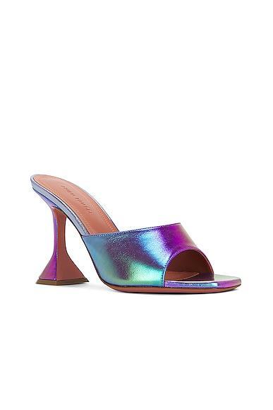 AMINA MUADDI Lupita Metallic Slipper Mule in Onyx Unicorn - Purple. Size 36 (also in ). Product Image