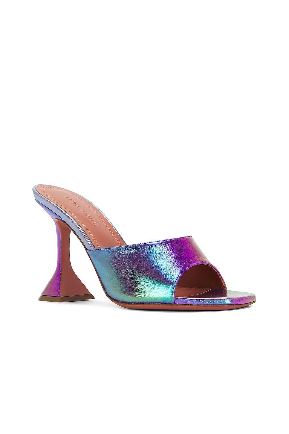 AMINA MUADDI Lupita Metallic Slipper Mule in Purple Product Image