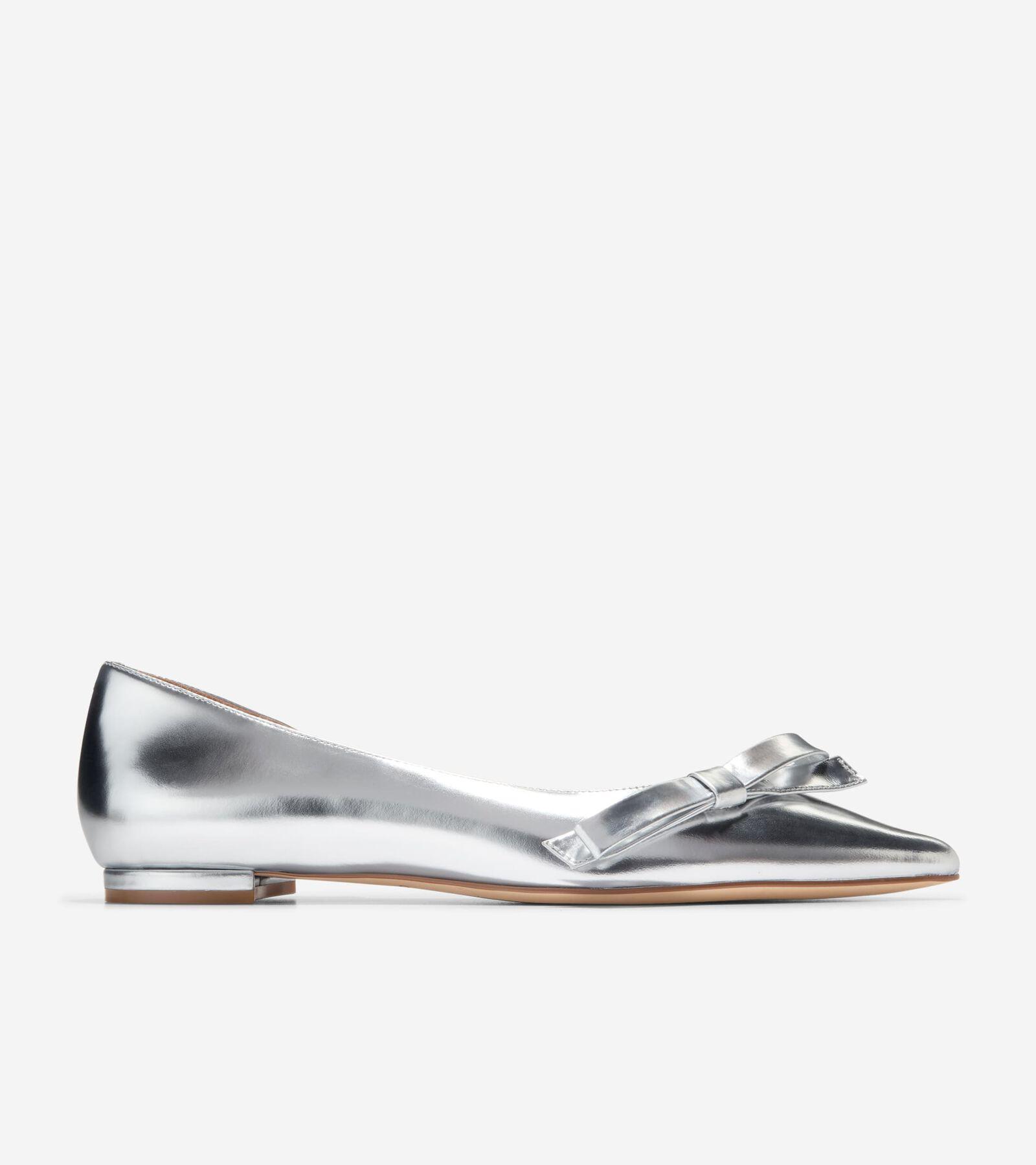 Cole Haan Womens Noella Bow Skimmers - Silver Size 7.5 Product Image