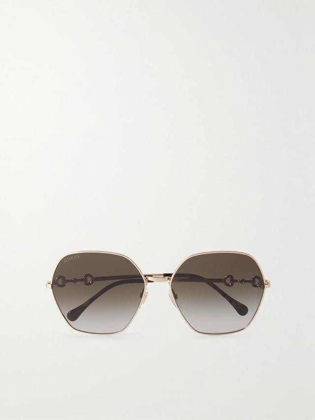 Gg Horsebit D-frame Gold-tone Metal Sunglasses Product Image