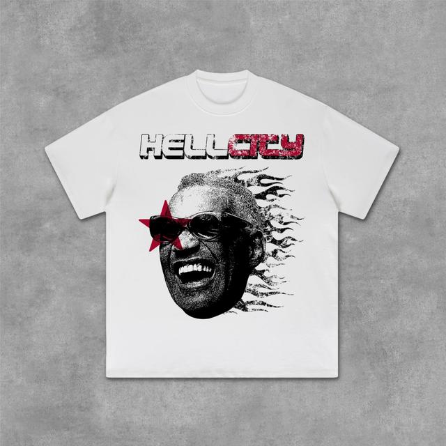 Hellcity - Flame Player Graphics Cotton T-Shirt Product Image