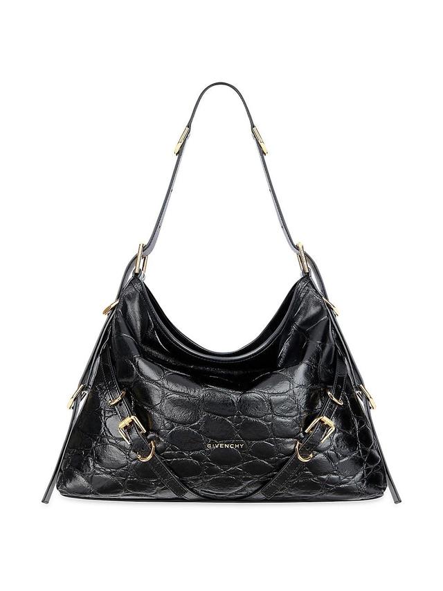 Womens Medium Voyou Bag in Crocodile Effect Leather Product Image