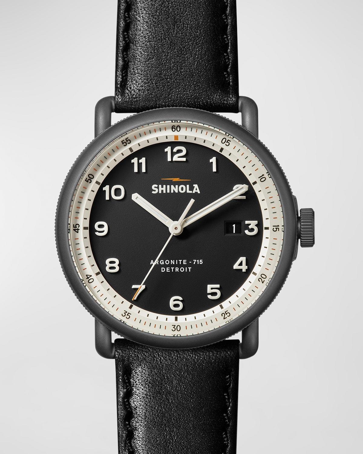 Shinola The Canfield Model C56 Leather Strap Watch, 43mm Product Image