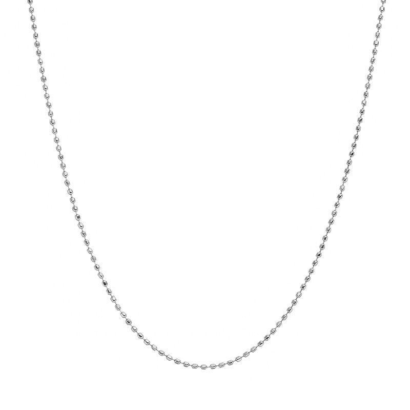 Blue La Rue Stainless Steel Bead Chain Necklace, Womens Silver Product Image