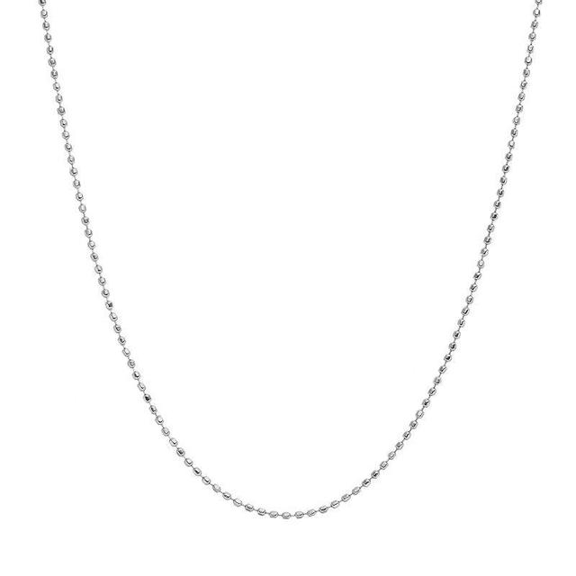 Blue La Rue Stainless Steel Bead Chain Necklace, Womens Silver Product Image