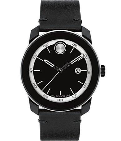 Men's Movado BoldÂ® Tr90 Black Strap Watch with Silver-Tone Dial and Date Window (Model: 3601154) Product Image