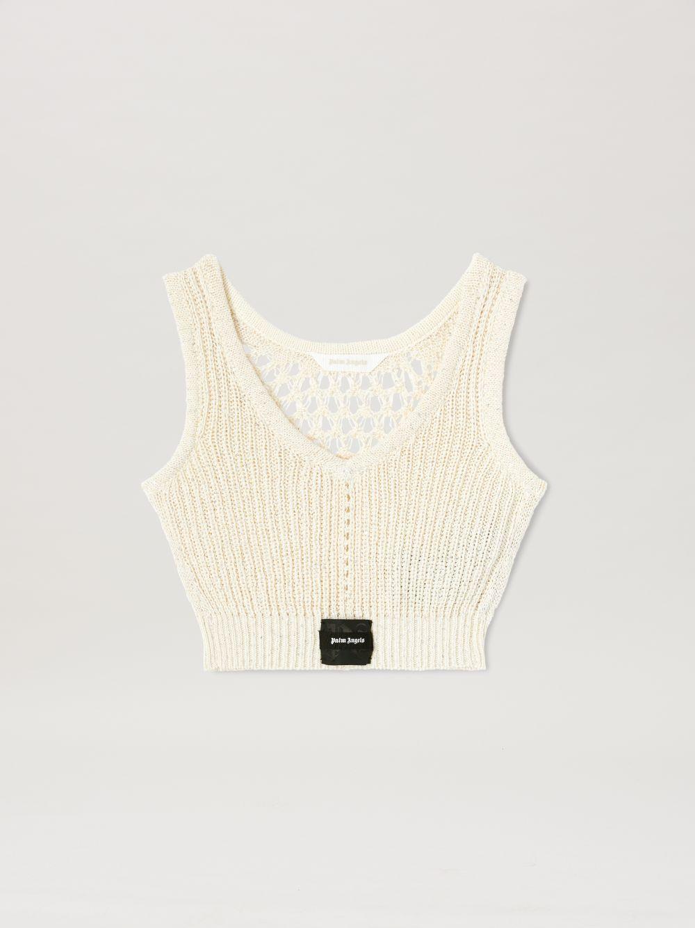 Knitted Top in neutrals  - Palm Angels® Official  Product Image