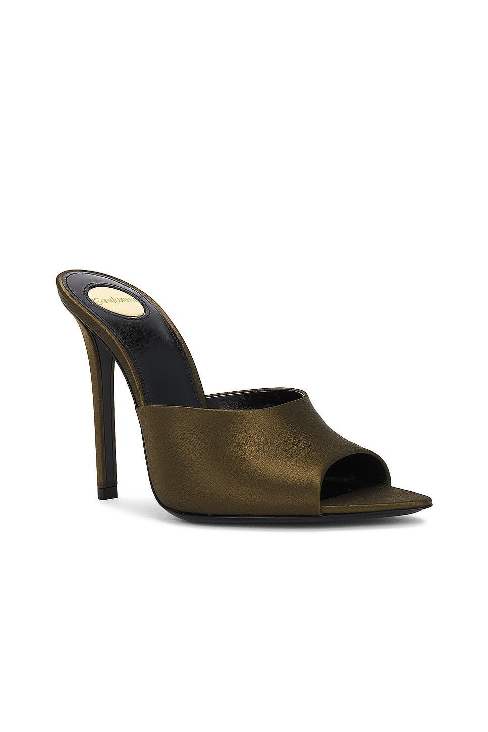 Saint Laurent Goldie Mule Sandal in Olive Product Image