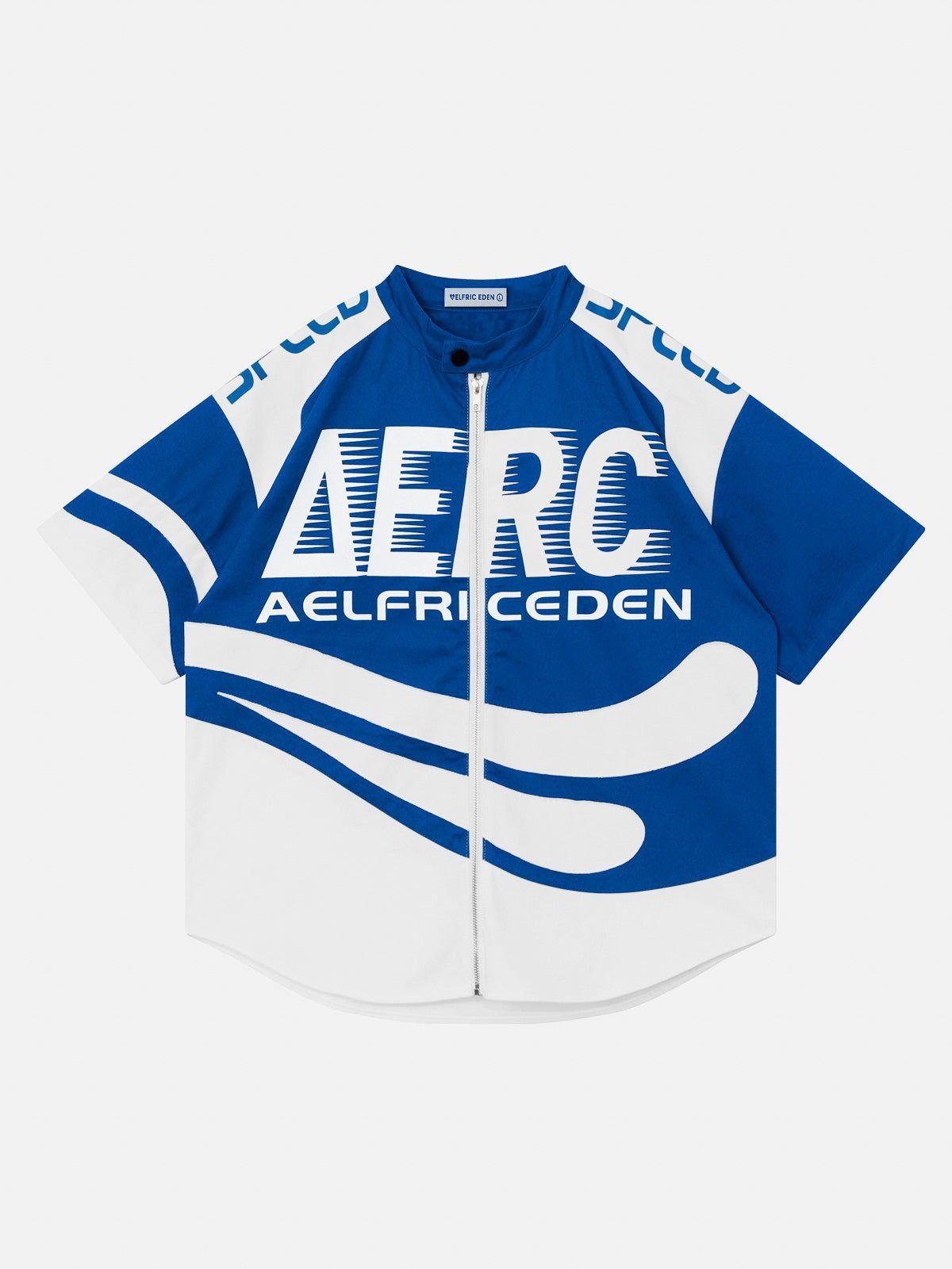 Aelfric Eden Racing Stand-up Collar Short Sleeve Shirts Product Image