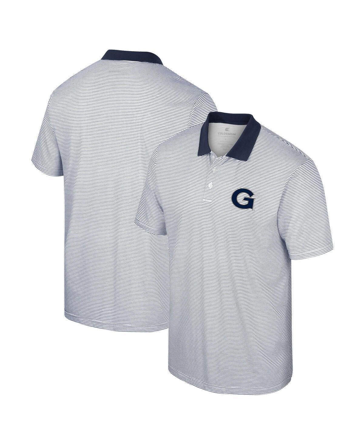 Mens Colosseum White Georgia Tech Yellow Jackets Print Stripe Polo Shirt - White Product Image