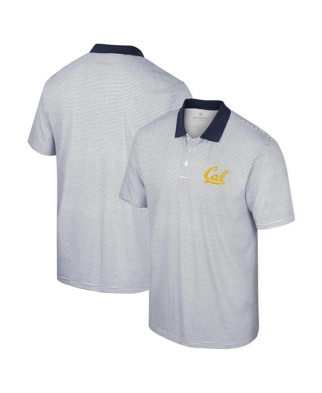 Mens Colosseum White Georgia Tech Yellow Jackets Print Stripe Polo Shirt - White Product Image