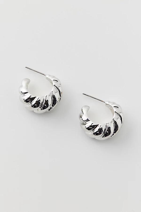 Textured Medium Chunky Hoop Earring Womens at Urban Outfitters Product Image