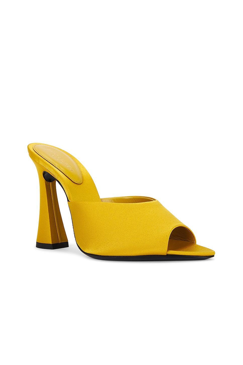 Saint Laurent Suite Mule Sandal in Yellow Product Image