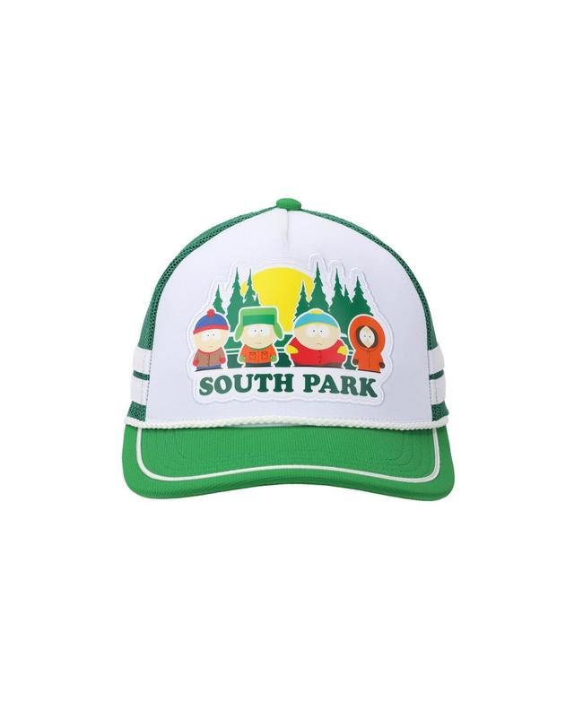 South Park Mens Pine Tree Sunset Adult White Trucker Hat Product Image