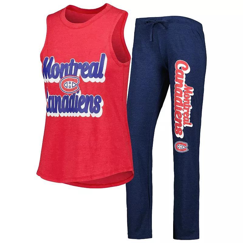 Womens Concepts Sport Heather /Heather Navy Montreal Canadiens Meter Muscle Tank Top & Pants Sleep Set Product Image