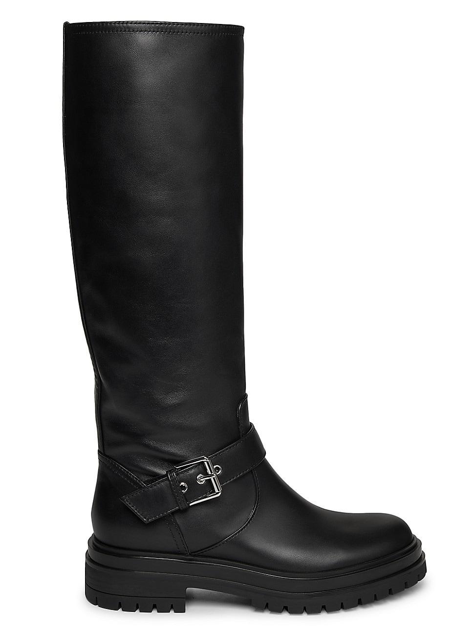 Womens Buckle-Accented Glove Leather Boots product image