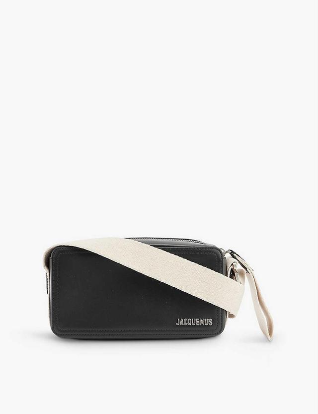 JACQUEMUS Black Le Cuerda Horizontal Brand-plaque Leather Cross-body Bag Product Image