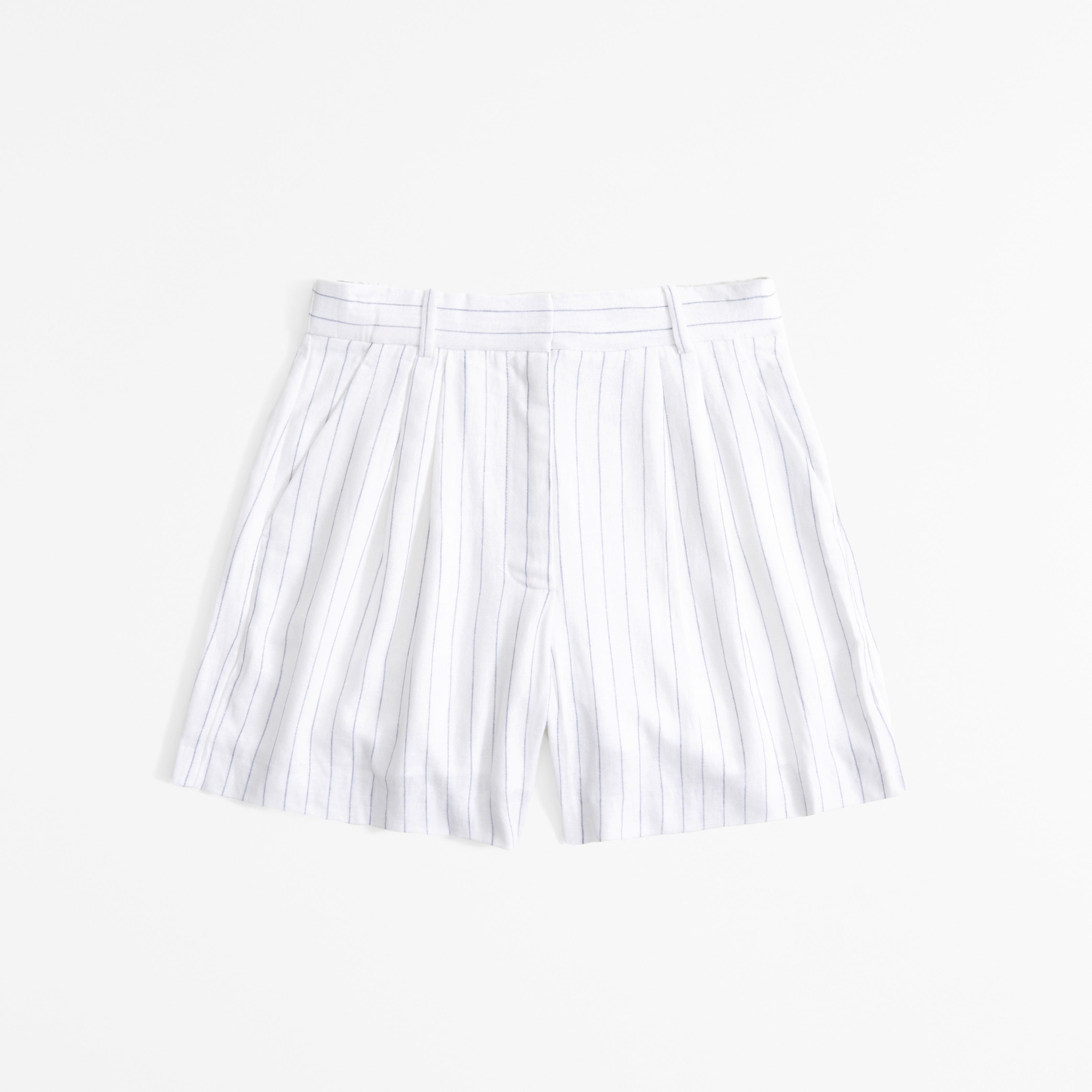 Curve Love A&F Sloane Tailored Linen-Blend Short Product Image