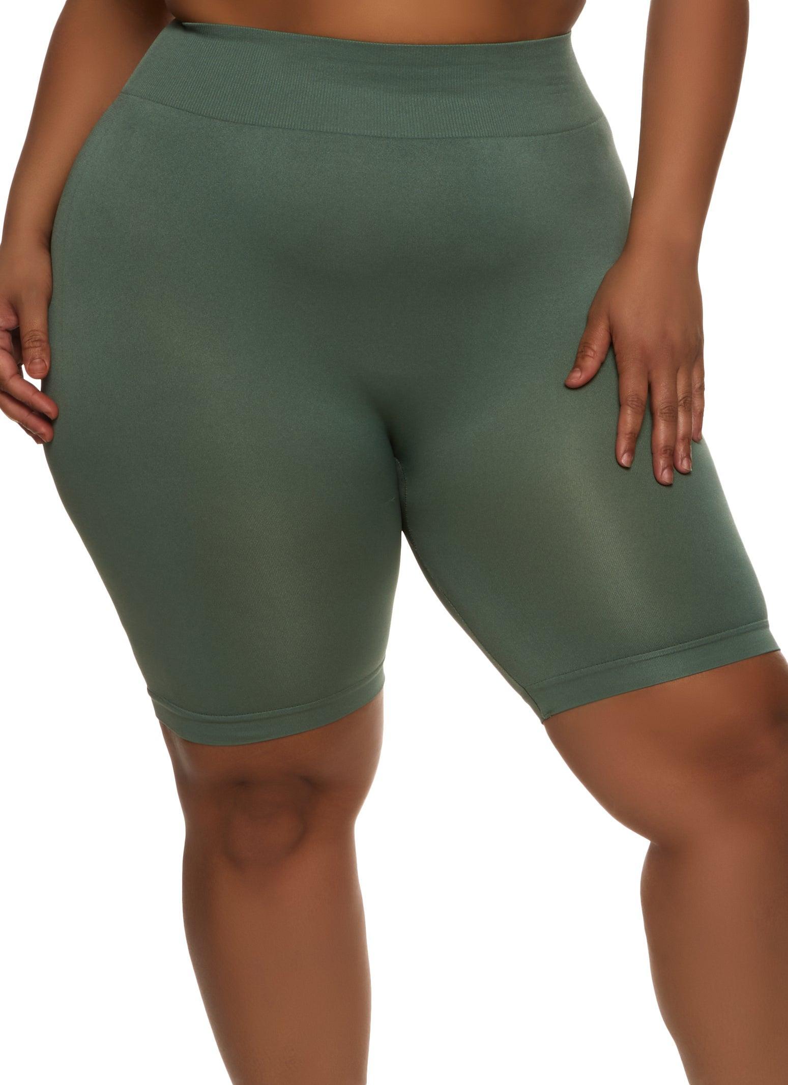 Womens Plus Size High Waist Seamless Bike Shorts Product Image