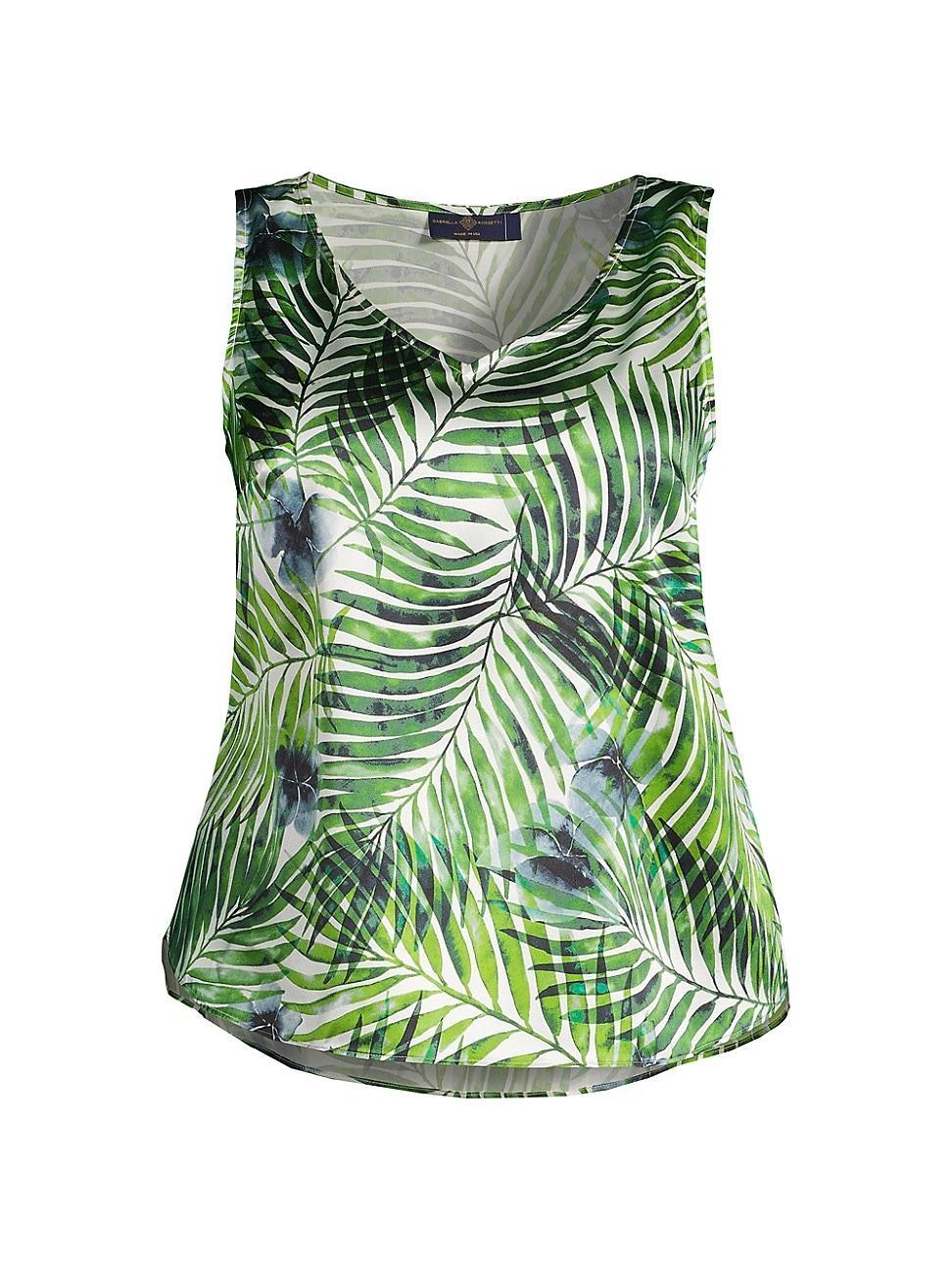 Womens Gian Tropical-Print Silk Top Product Image