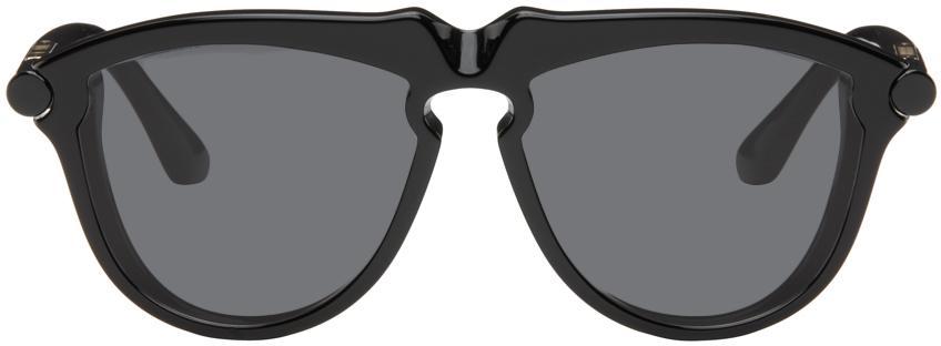 BURBERRY Black Tubular Sunglasses In Black 300187 Product Image