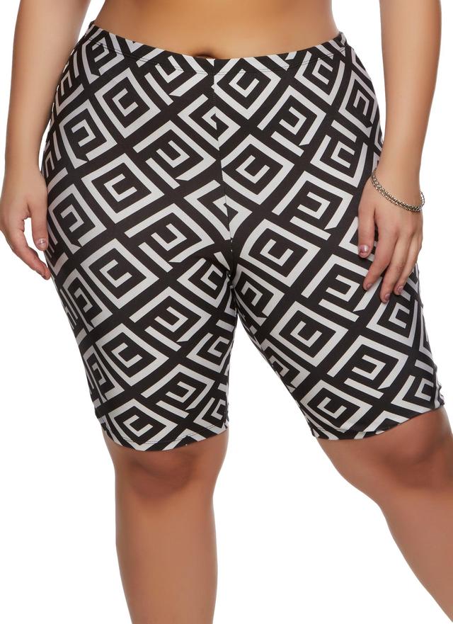 Womens Plus Size Haute Monde Printed Biker Shorts Product Image