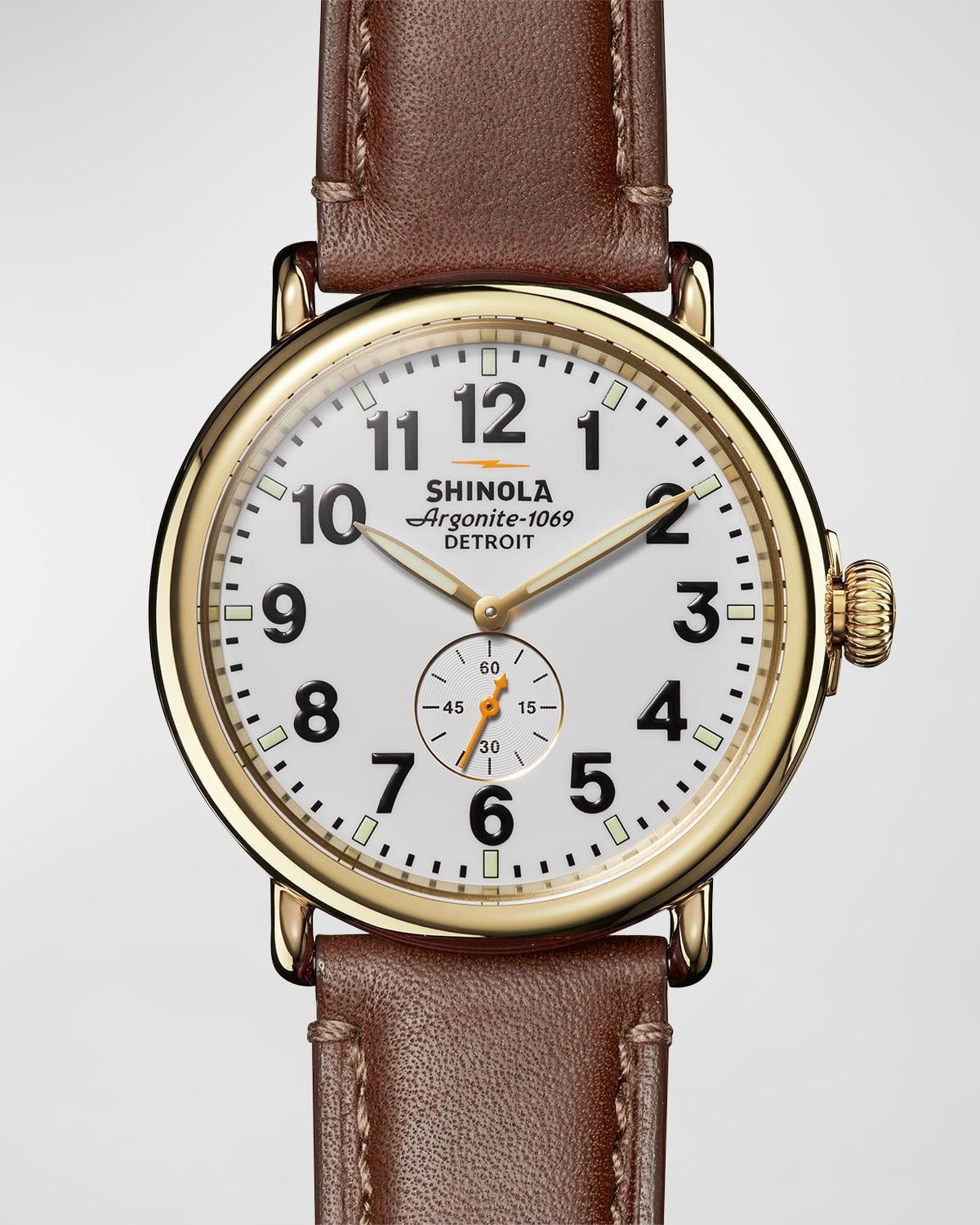 Shinola The Runwell Leather Strap Watch, 47mm Product Image