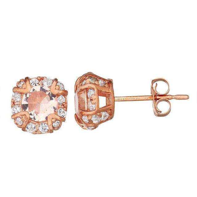 Designs by Gioelli 10K Rose Gold Simulated Morganite Earrings, Womens, 10k Pink Product Image