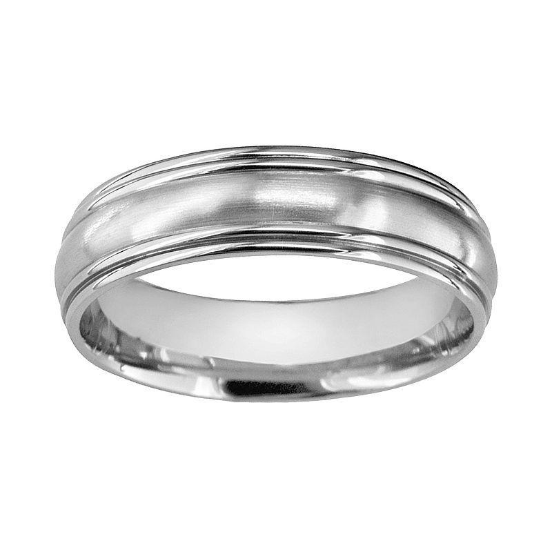 Boston Bay Diamonds Titanium Convex Center Wedding Band - Men, Mens Grey Product Image