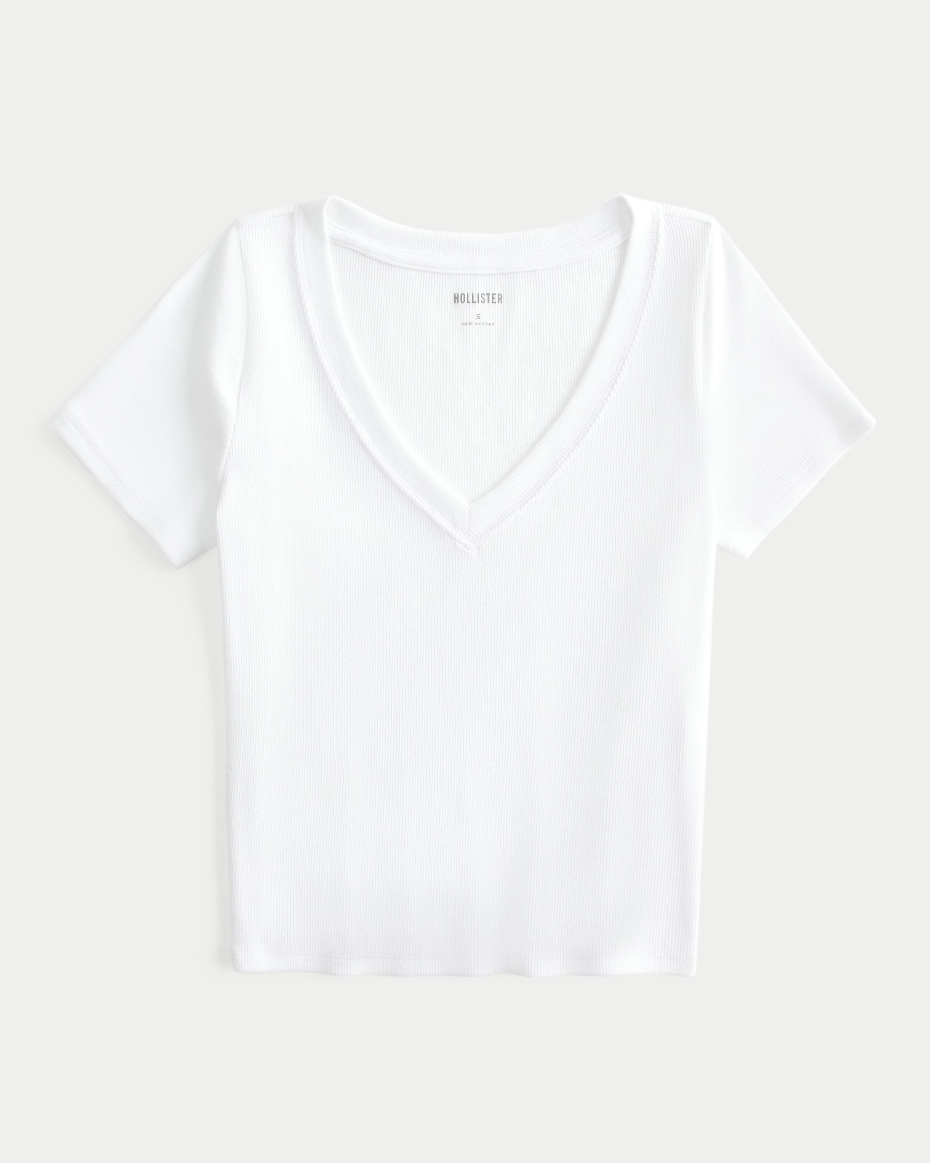 Ribbed V-Neck Top Product Image