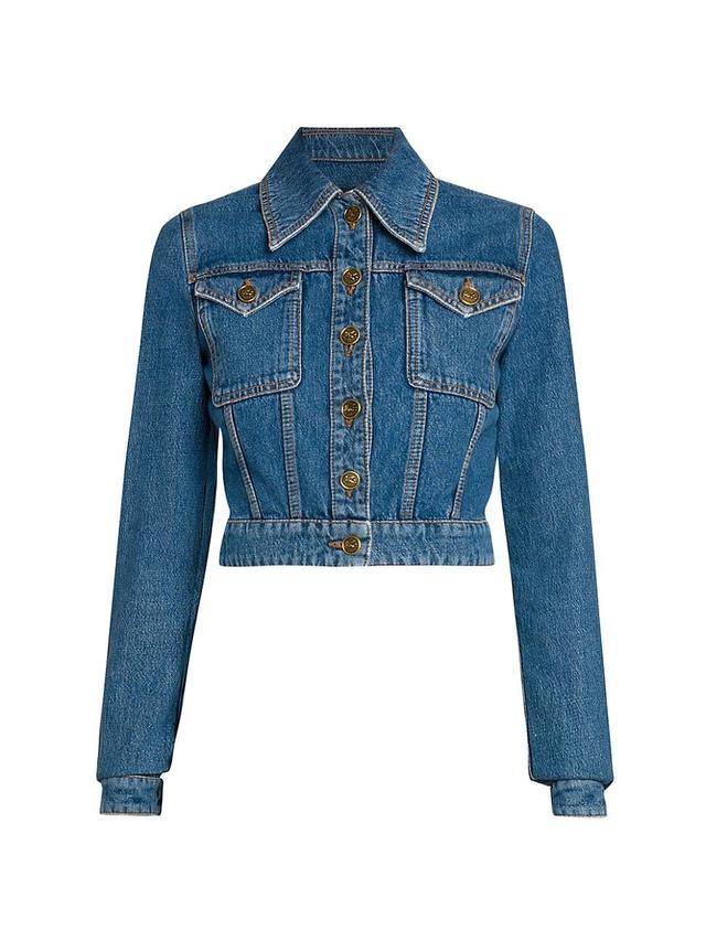 Womens Crop Denim Jacket Product Image