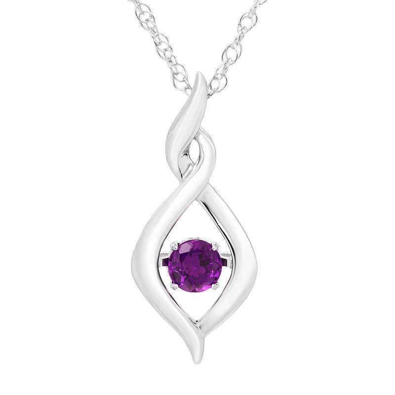 Boston Bay Diamonds Brilliance in Motion Sterling Silver Amethyst Dancing Gemstone Twisted Infinity Pendant, Womens Purple Product Image