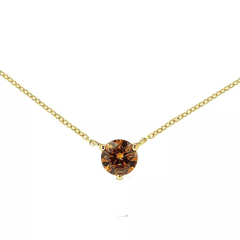 Haus of Brilliance 14k Gold 1/2 Carat T.W. Lab-Grown Yellow Diamond Solitaire Pendant Necklace, Womens Product Image