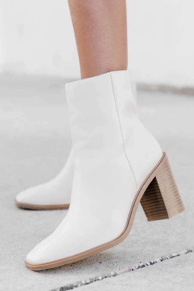 Lyla Cream Classic Square Toe Bootie FINAL SALE Product Image