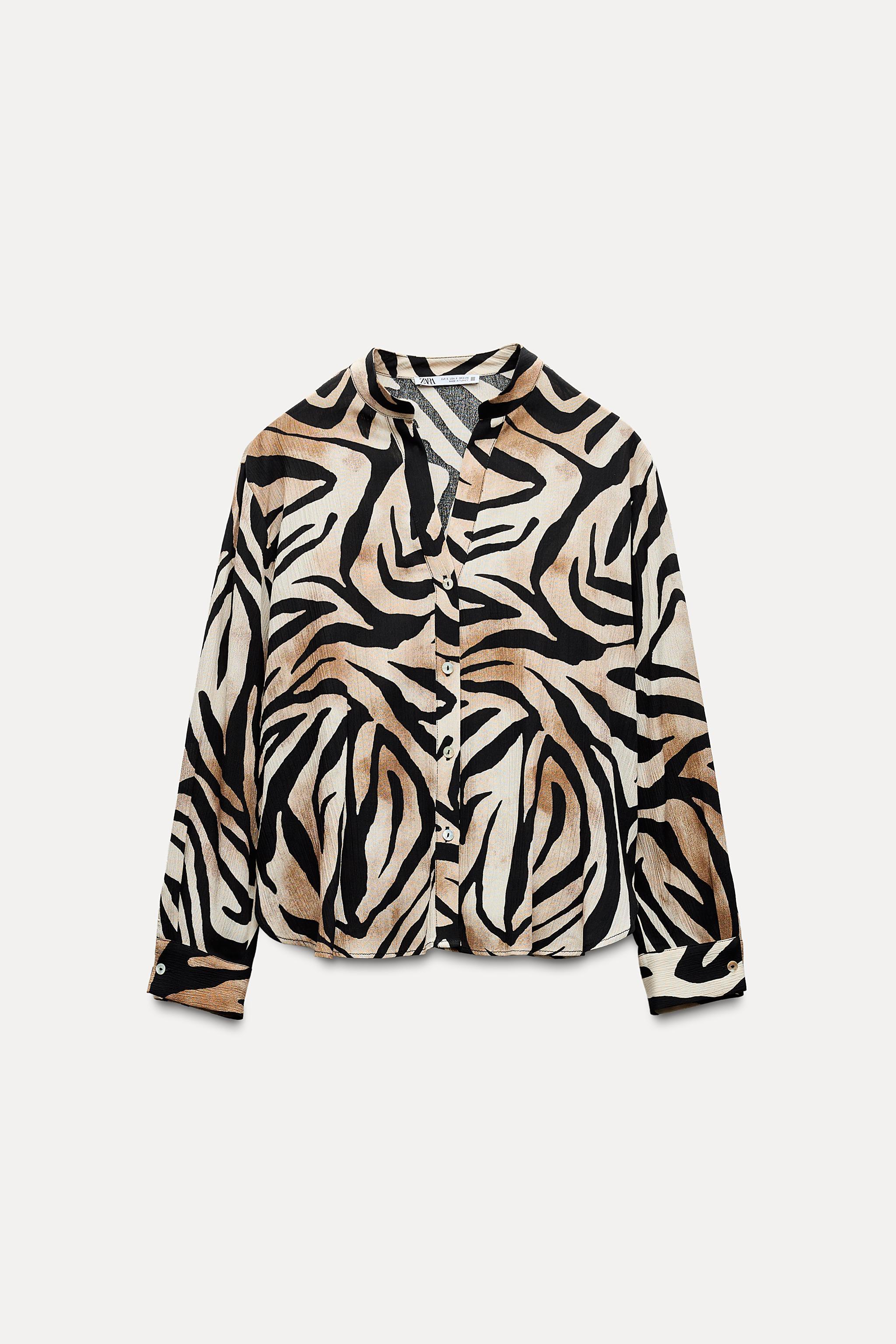 FLOWY ANIMAL PRINT SHIRT Product Image