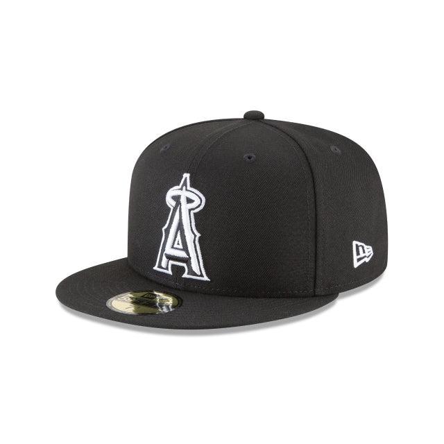 Los Angeles Angels Black and White Basic 59FIFTY Fitted Hat Male Product Image