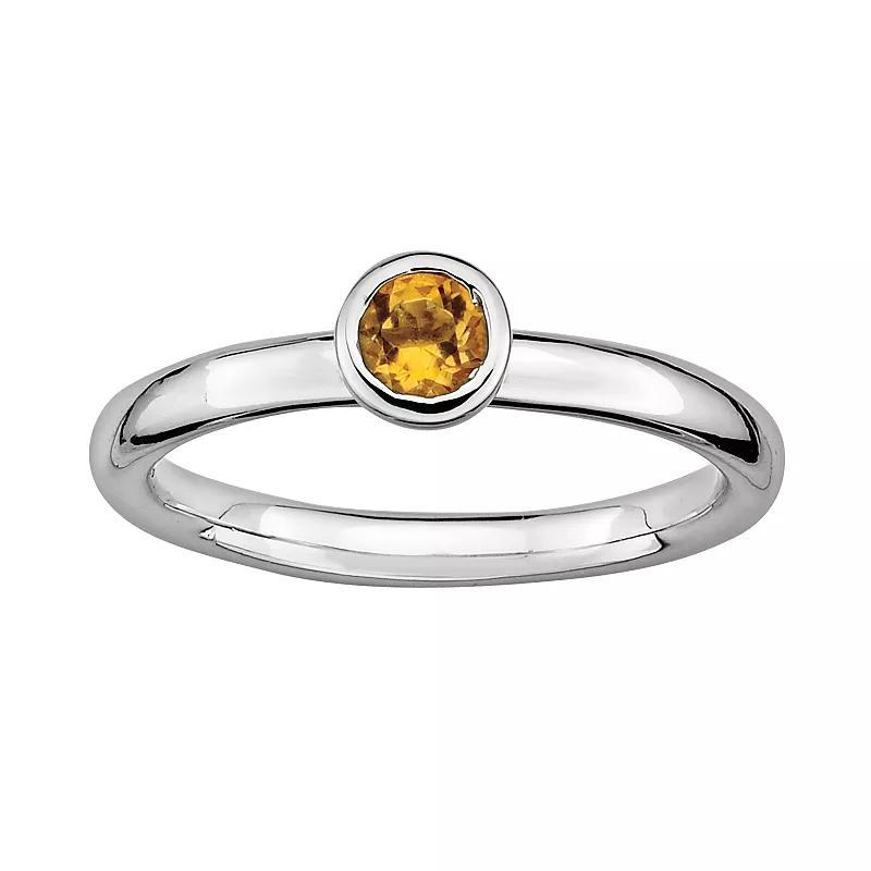 Stacks & Stones Sterling Sterling Silver Citrine Stack Ring, Womens Orange Product Image