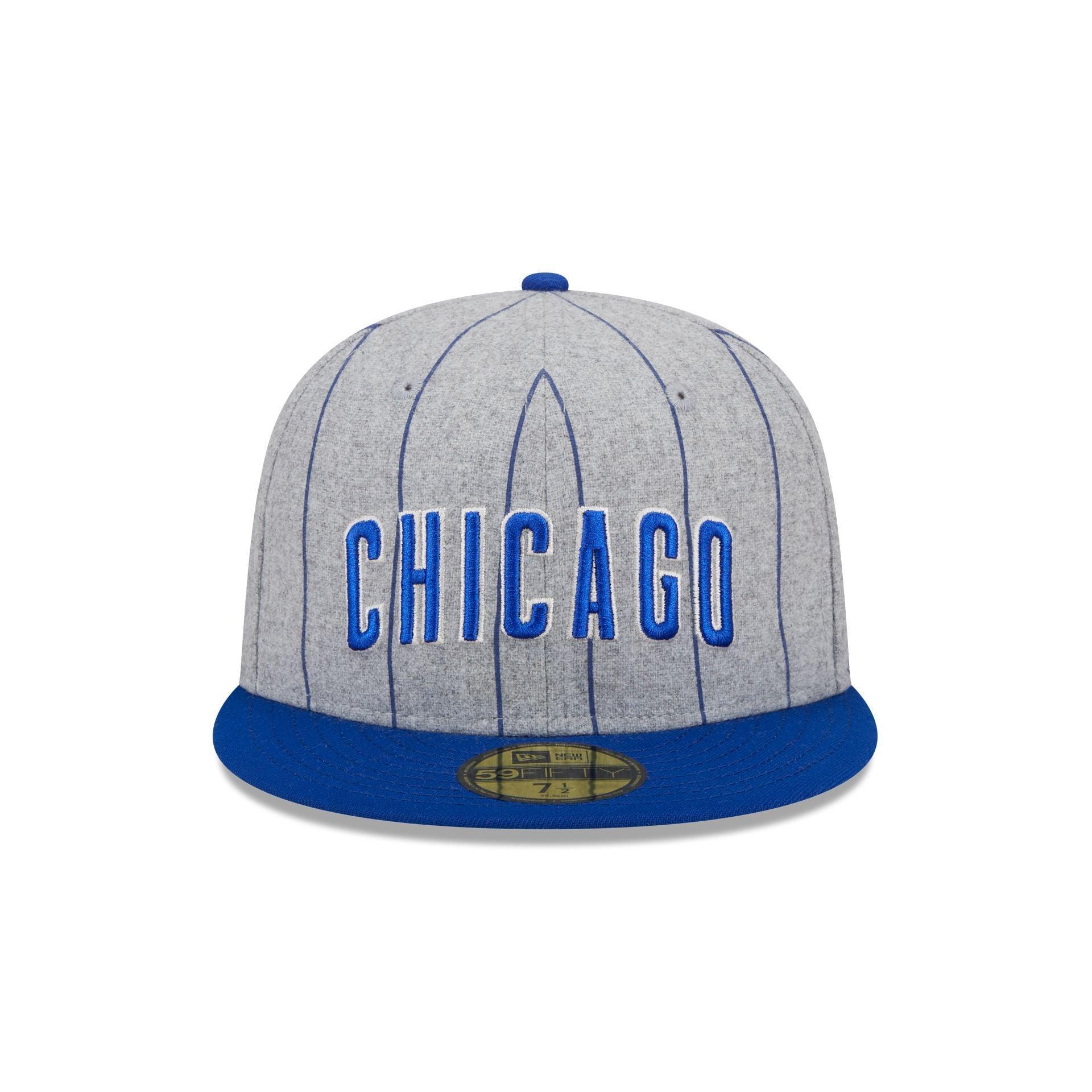 Chicago Cubs Heather Pinstripe 59FIFTY Fitted Hat Male Product Image