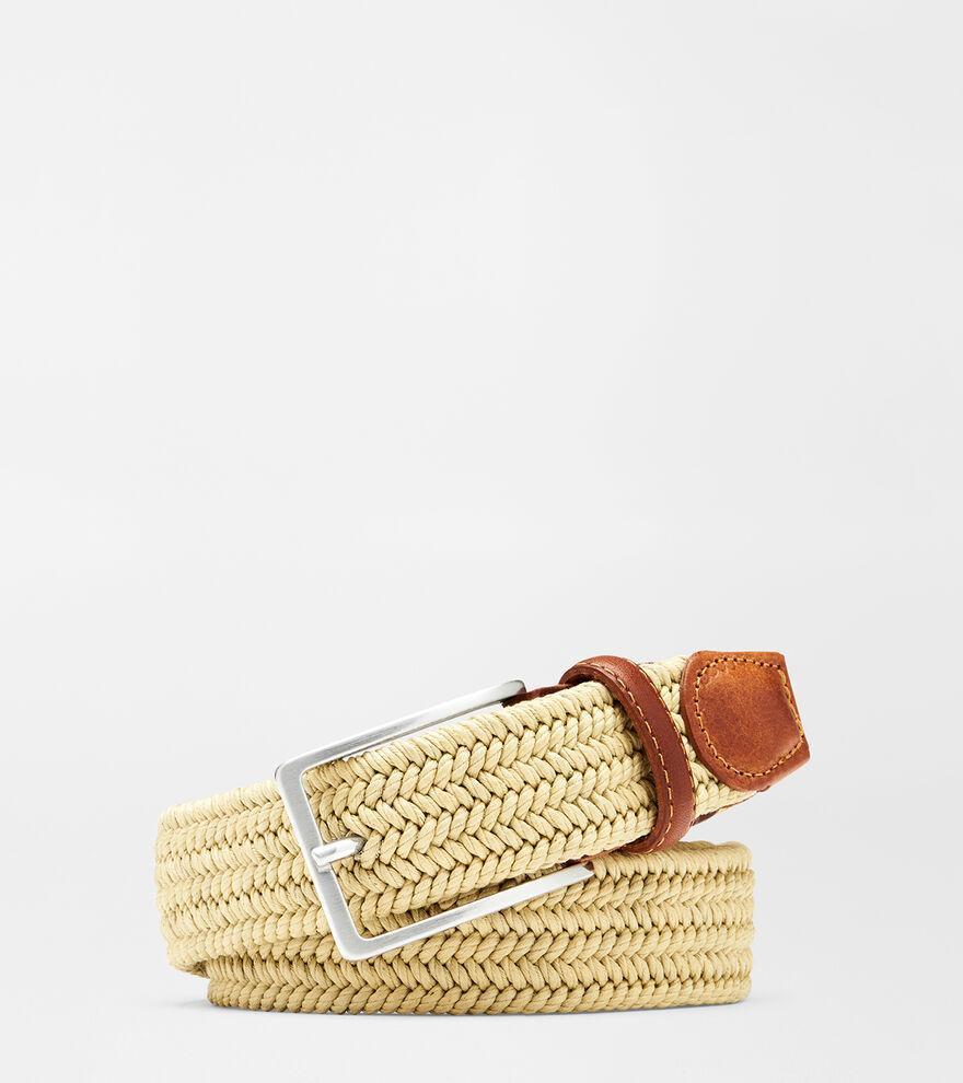 Peter Millar Mens Waxed Braided Belt | Color: Khaki | Size: 42 Product Image