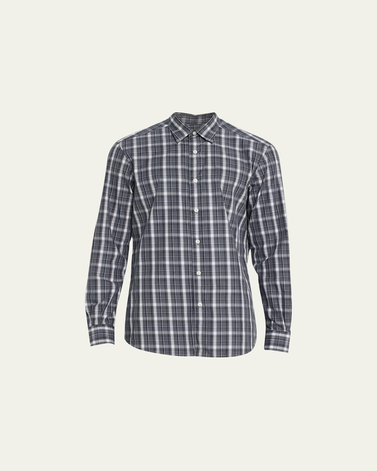 Mens Cotton Check Sport Shirt Product Image