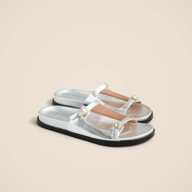 Colbie buckle sandals in metallic leather Product Image