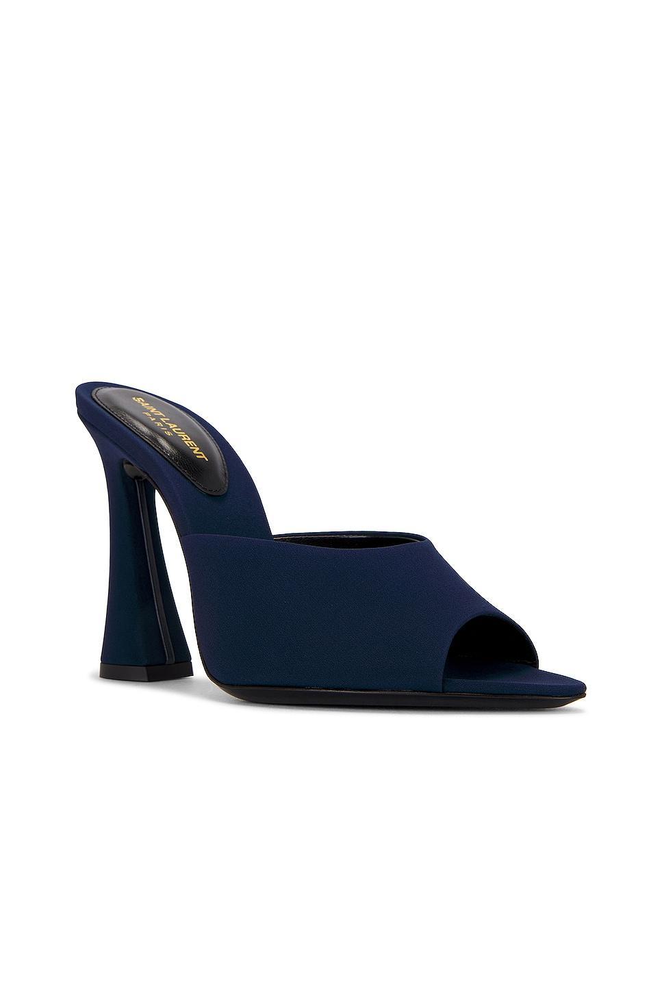 Saint Laurent Suite Mule Sandal in Navy Product Image