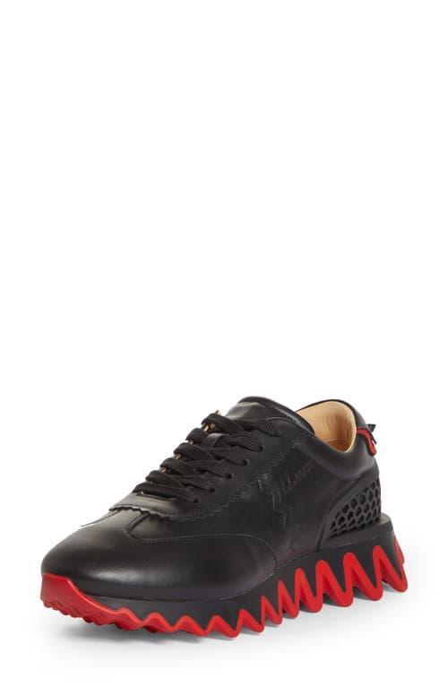 Men's Loubishark Flat Leather Red-Sole Runner Sneakers Product Image