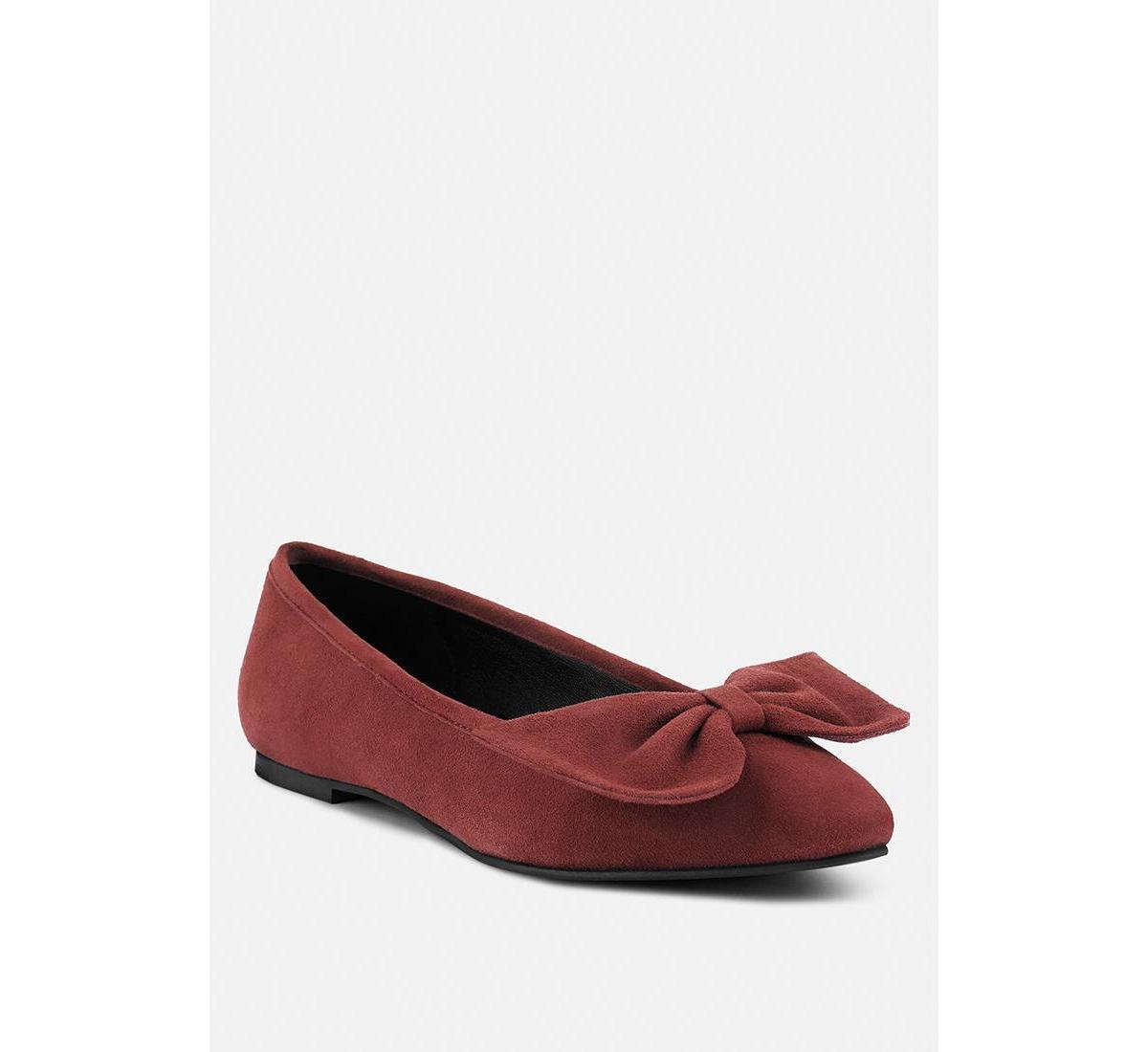 Rag & Co Chuckle Womens Suede Ballet Flats Red Product Image